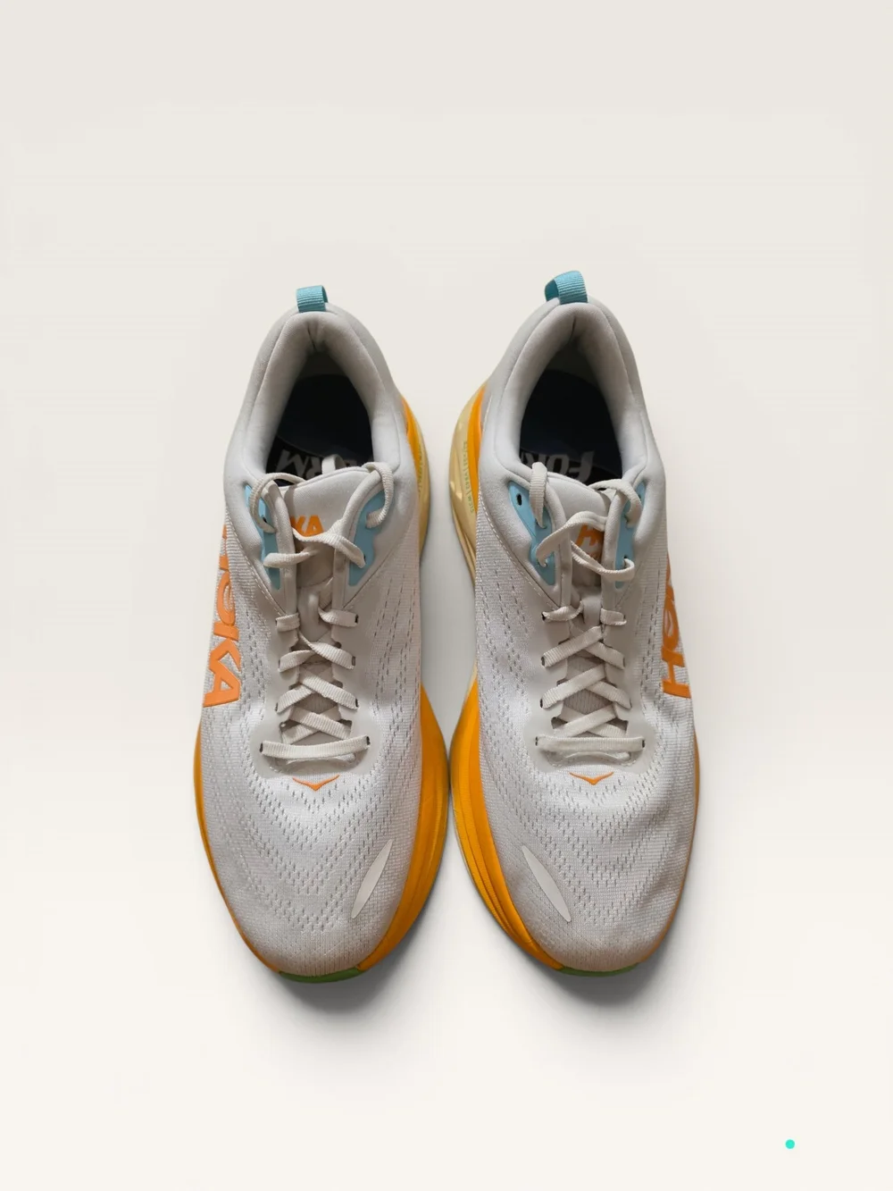 Hoka one one bondi 8 men 11.5 D blanc de blanc solar flare 1123202